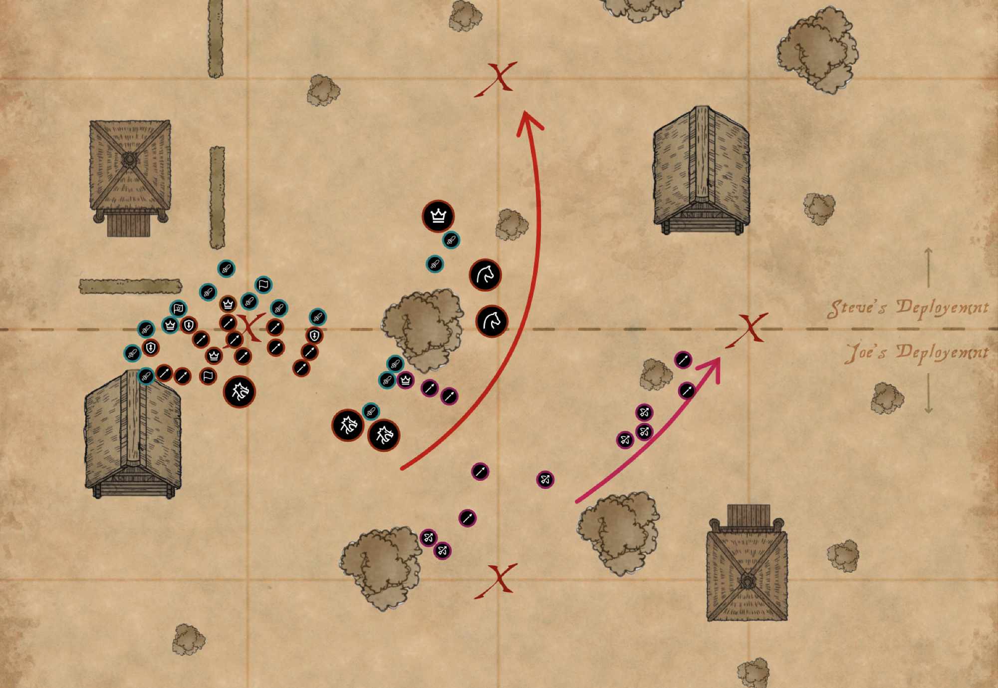 My late game plan worked, and I managed to get my cavalry to Objective 4 at the top, and shuffle my Haradrim over to Objective 3.