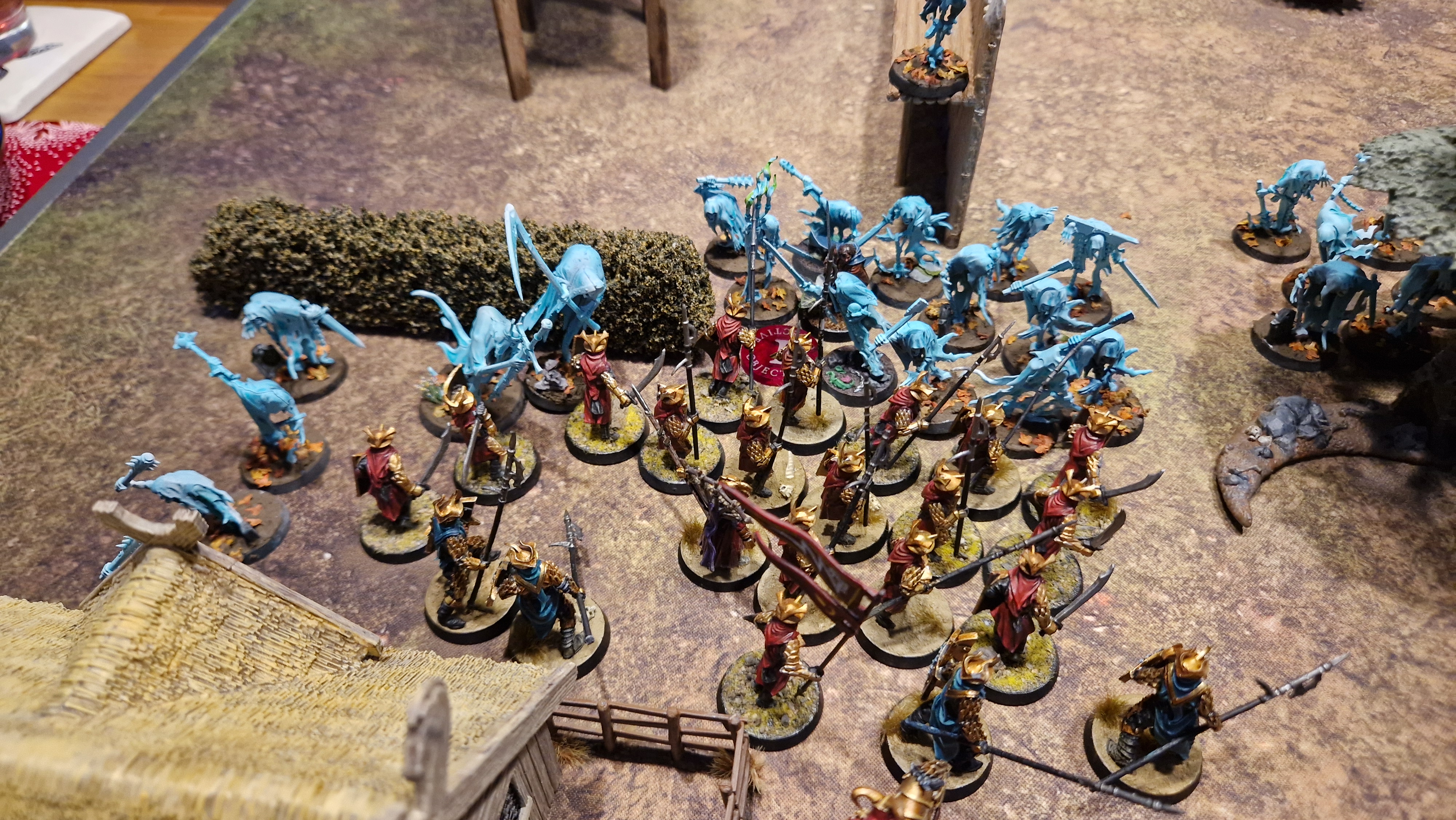 As I had expected, Steve utilised his mobility, walking over the hedge and charging into my left flank.